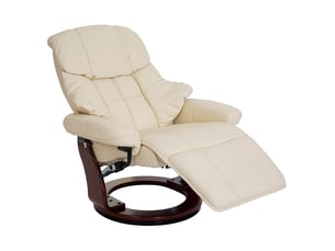 Fauteuil relax manuel  <strong></strong> Cuir / Croûte de Cuir beige