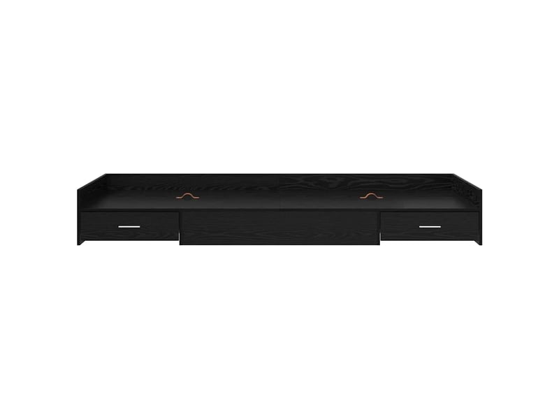  Lit simple- lit adulte -  cadre de lit chêne noir 80 x 200 cm bois d'ingénierie  - Conforama D