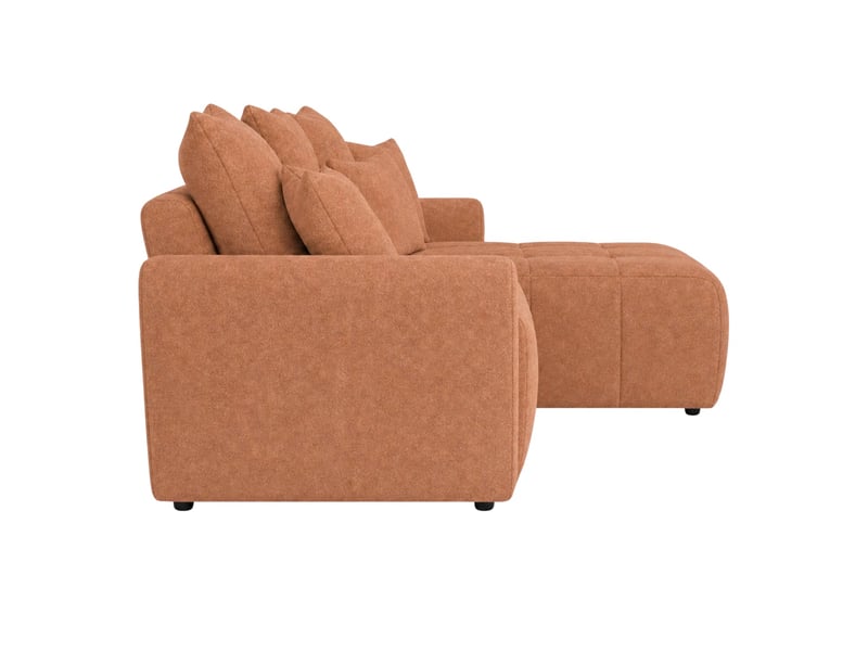  Cassis - canapé d'angle convertible tissu chenille 3 places terracotta  - Conforama A