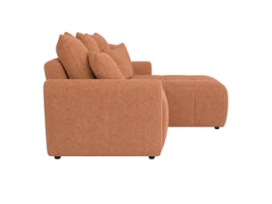 Canapé d'angle réversible convertible CASANOVA 3 places Tissu marron avec coffre de rangement