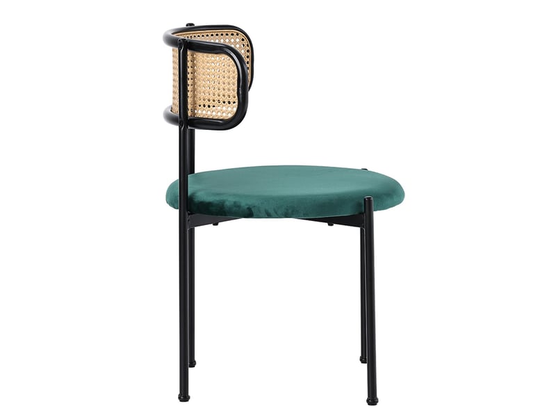  Lot de 4 chaises de salle à manger en velours vert, pieds en métal PP308605AAA - Conforama B