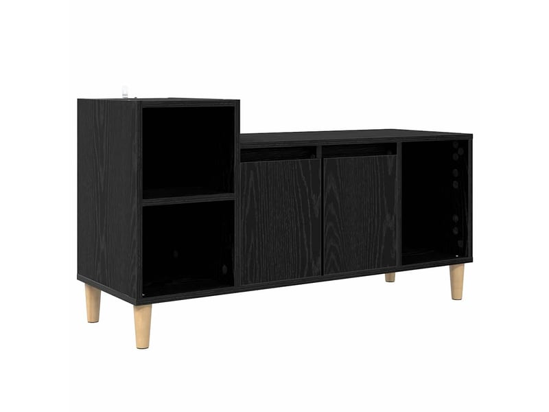  Meuble tv - banc tv - meuble de rangement 100 x 35 x 55 cm chêne noir bois d'ingénierie  - Conforama A