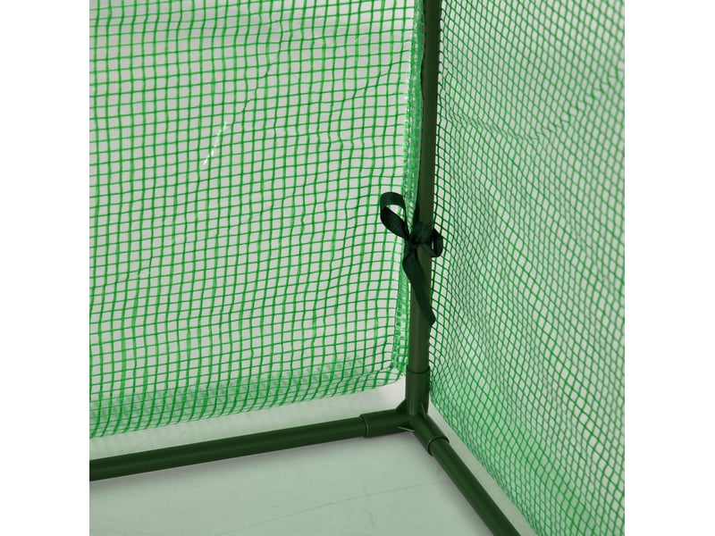  Serre tunnel de jardin 295 x 100 x 80 cm – vert foncé – 3 fenêtres zippées pour semis et culture  - Conforama E