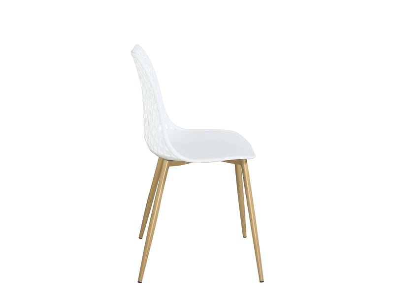  Lot de 2 chaises scandinaves kia blanches avec pieds métal 720-KIA - Conforama D