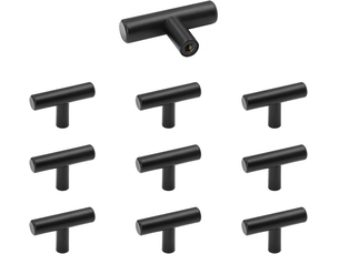 Poignées pour portes d'armoires en acier inoxydable, 10 pièces, noires. Boutons vintage pour tiroirs avec vis pour commodes et armoires