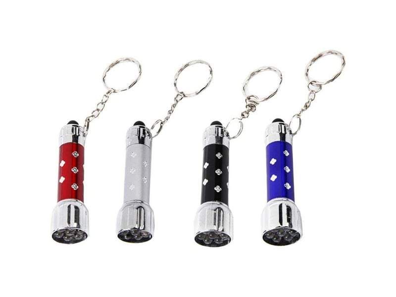 8 pièces led mini torche, lampes de poche keychain led keychain pour camping enfants party favors, lampe de voyage portable camping,pêche et autres ac - Conforama B