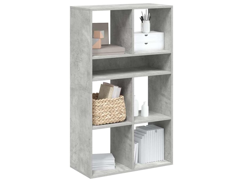  Bibliothèque, meuble de rangement salon gris béton 66x31x112 cm bois d'ingénierie  - Conforama B