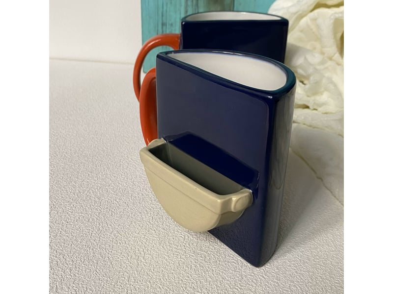  Mug en céramique, motif poche, bleu, 270 ml  - Conforama C