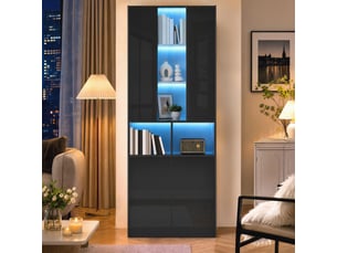 Vitrine coloris noir  <strong>BEAOK</strong> <strong></strong> - 70 cmx180 cm