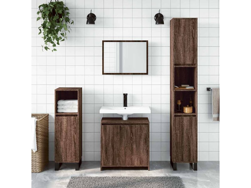  Ensemble de meubles de salle de bain 2 pcs chêne marron  - Conforama C