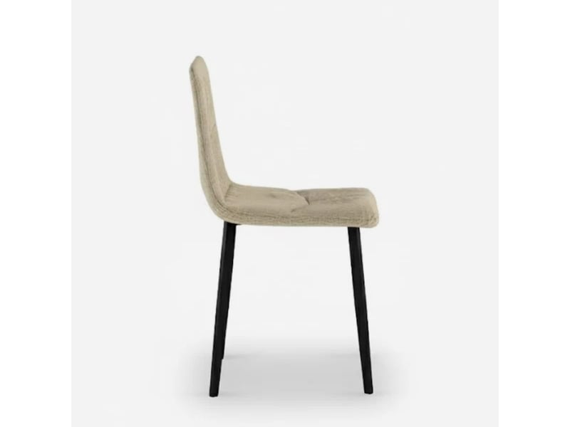  Lot de 4 chaises rembourrées en tissu facile à nettoyer daisy - beige  - Conforama D