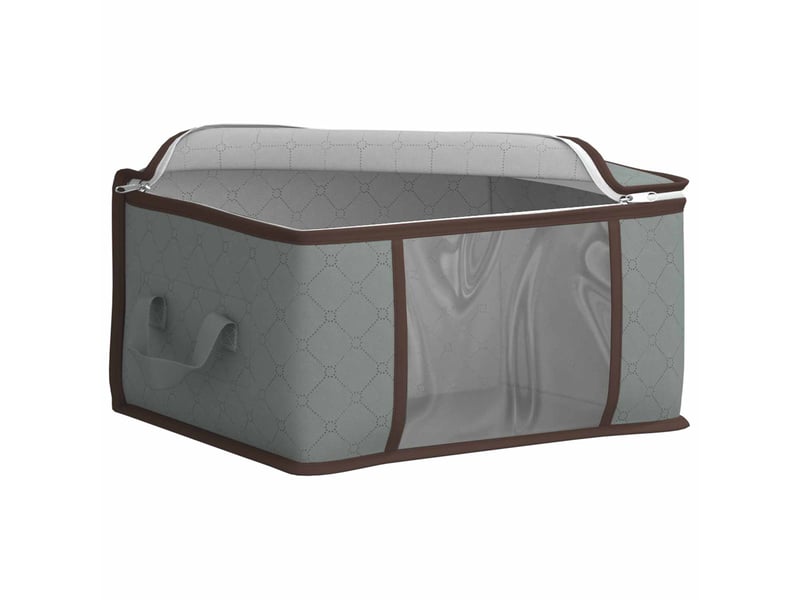  Boîte de rangement avec fenêtre latérale transparente 2 pcs gris shl10512  - Conforama D