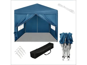 Gazebo de jardin anthracite 3x3 m, pavillon pliable pour mariage, terrasse et événements