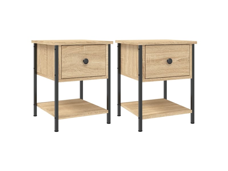  Lot de 2 tables de chevet - cabinet de chevet - table de nuit chêne sonoma 34x35,5x45 cm  - Conforama A