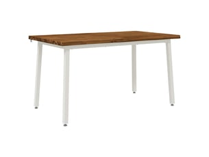Table à manger moderne 140x80x75 cm bois d'acacia massif naturel et blanc shl67218