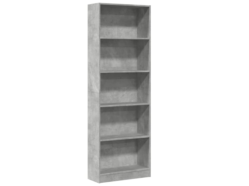  Bibliothèque, meuble de rangement salon gris béton 60x24x176 cm bois d'ingénierie  - Conforama A