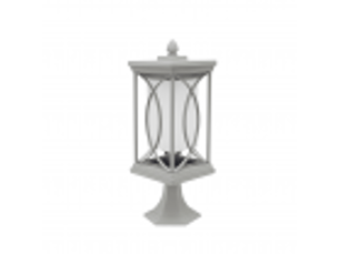 Lanterne de muret extérieur fabrilamp garden argent, 1 x e27, ip23, 39 x 16 x 16 cm