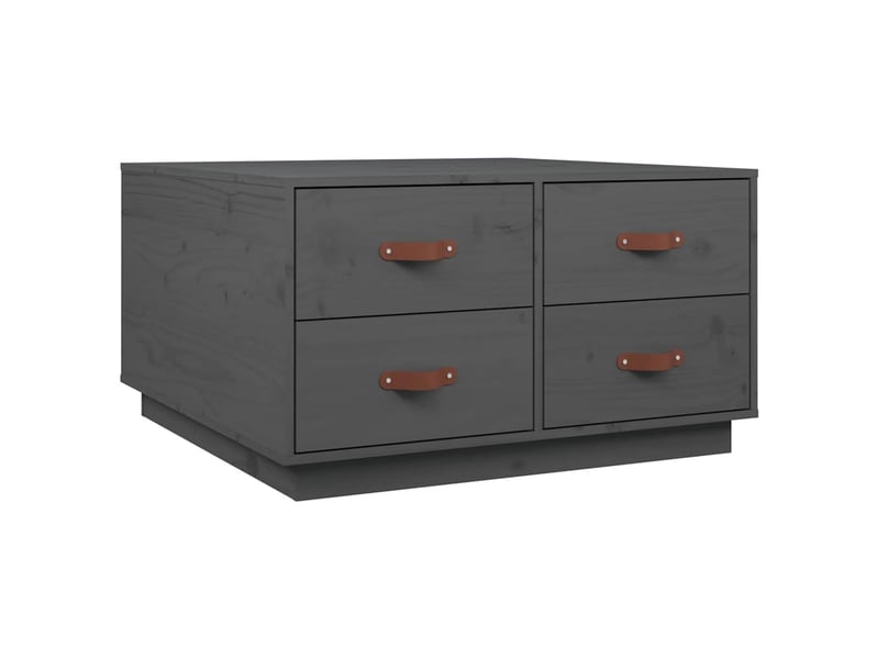  Table basse - table de salon - table à thé gris 80x80x45 cm bois massif de pin  - Conforama A