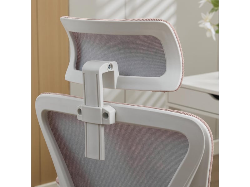  Fauteuil de bureau en maille avec têtière rose 58 x 65 x 108 cm W3750P450840 - Conforama D