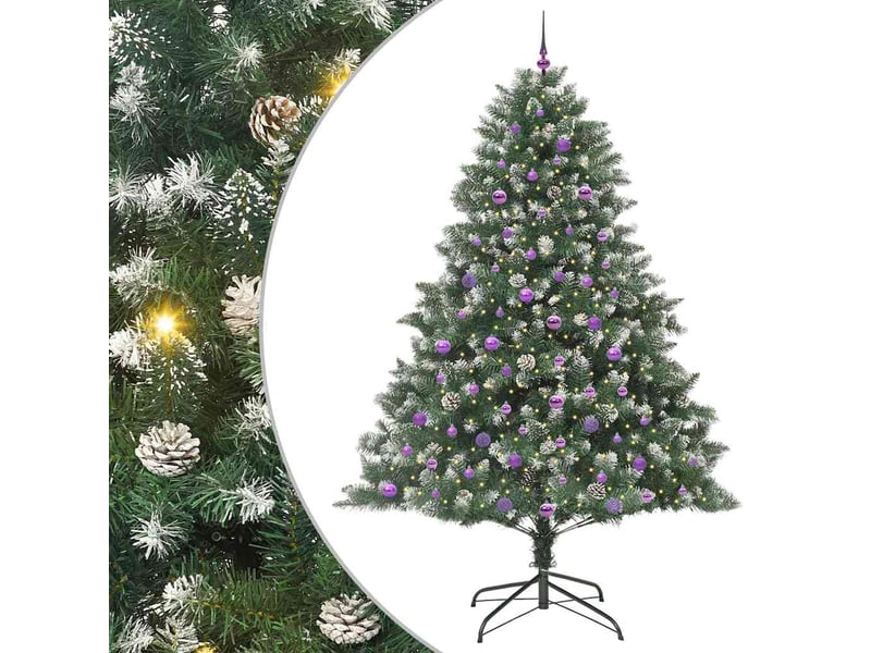 Sapin de noël, arbre de noël artificiel vert 240 cm pvc, plastique et acier cf61498 - Conforama A