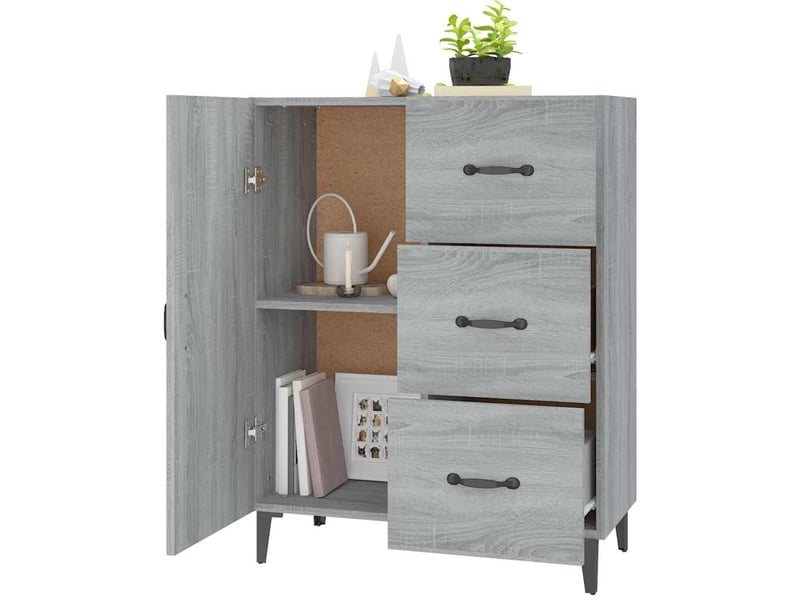 Buffet - bahut - meuble de rangement sonoma gris 69,5x34x90 cm bois d'ingénierie  - Conforama D