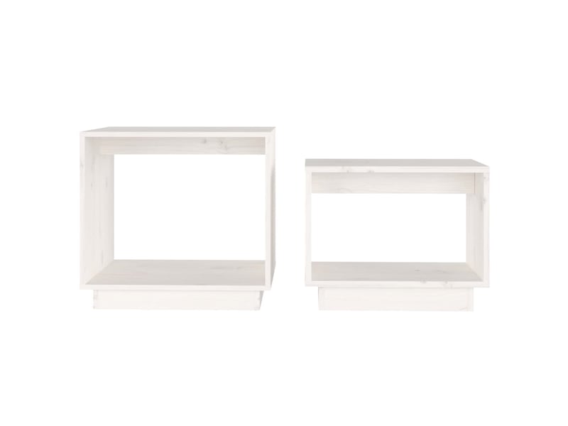  Tables basses gigognes 2 pcs | table de salon blanc bois de pin massif  - Conforama D