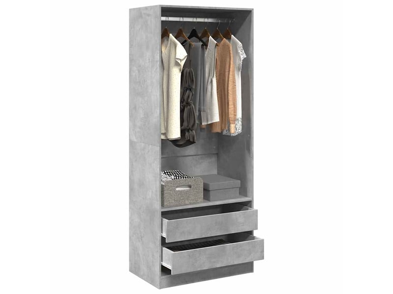  Garde-robe, armoire de rangement gris béton 80x50x200 cm bois d'ingénierie shl53222  - Conforama B