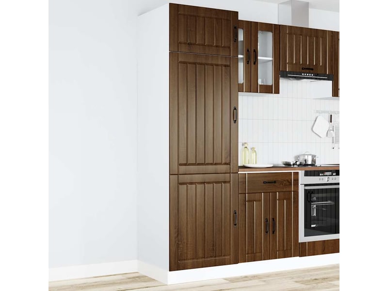 Meuble de rangement, armoire de cuisine lucca chêne marron bois d'ingénierie - Conforama A