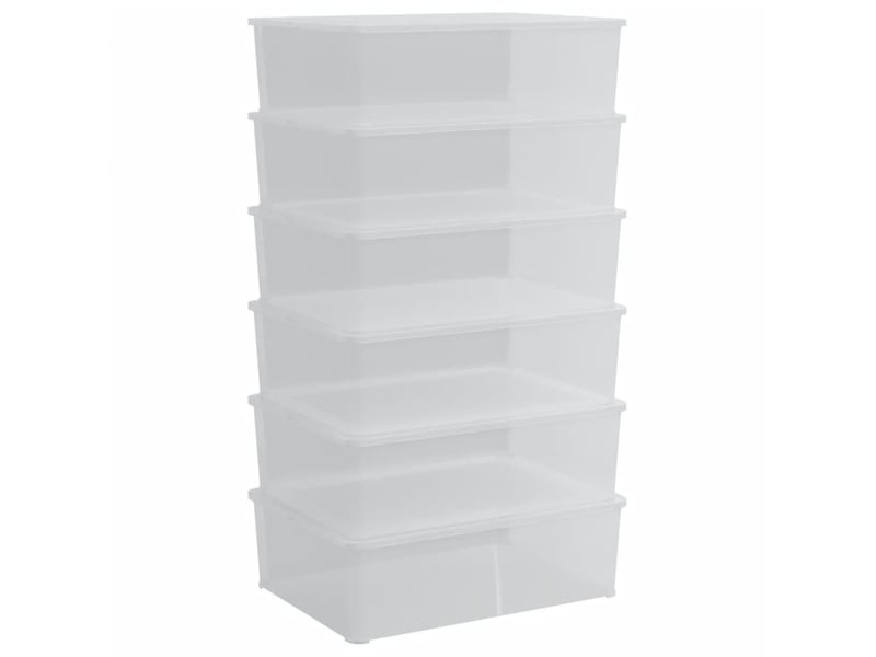  Boîtes de rangement en plastique 6 pcs 25 l empilables  - Conforama A