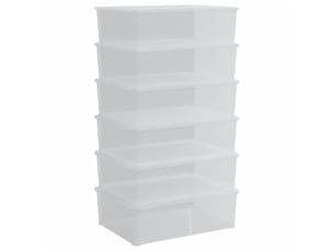 Boîtes de rangement en plastique 6 pcs 25 l empilables