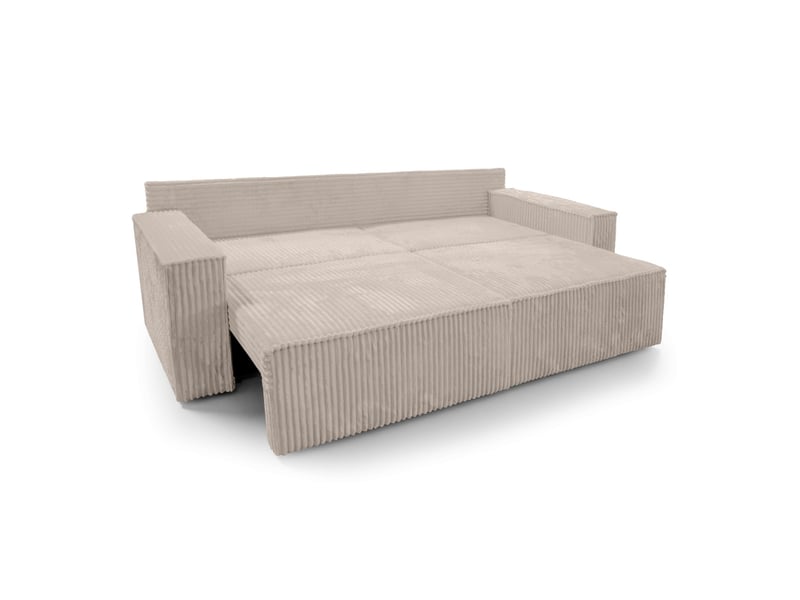  Farah - canapé droit assise profonde 3 places convertible en velours côtelé épais  - Conforama C
