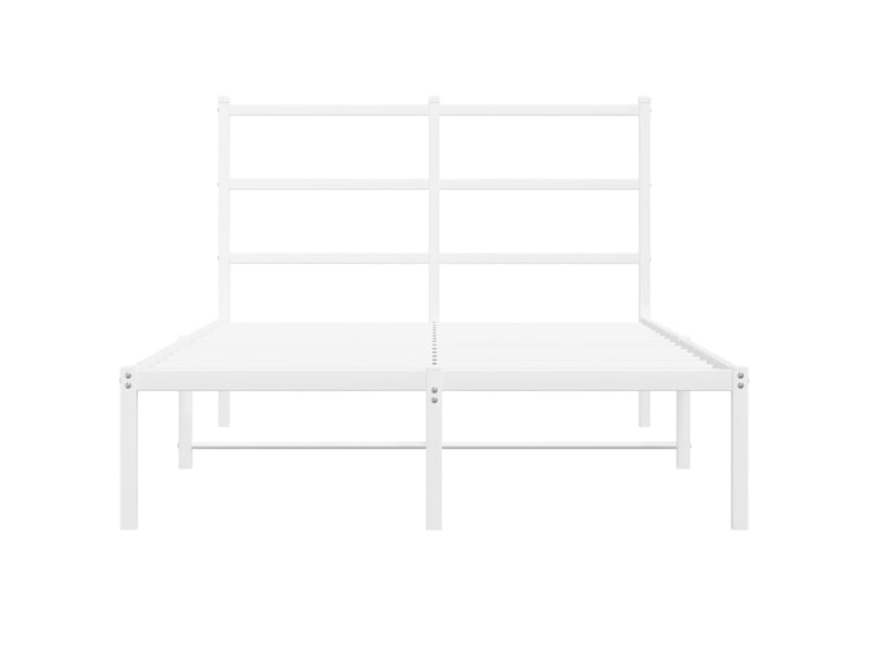  Lit double- lit adulte -  cadre de lit métal sans matelas et tête de lit blanc 120x200 cm  - Conforama D