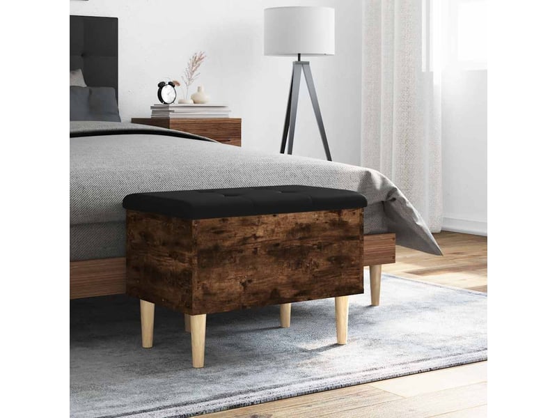  Banc chambre, banc de rangement chêne fumé 62x42x46 cm bois d'ingénierie  - Conforama C