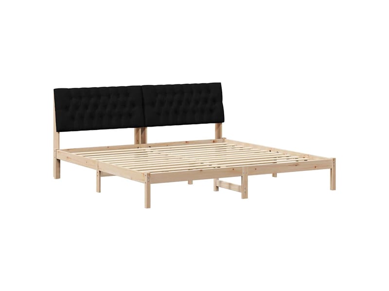  Lit double- lit adulte -  cadre de lit avec tête de lit rembourrée marron 200 x 200 cm  - Conforama A