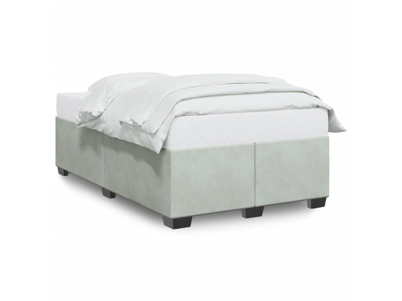  Lit double- lit adulte -  cadre de lit sans matelas gris clair 120x190 cm velours  - Conforama A