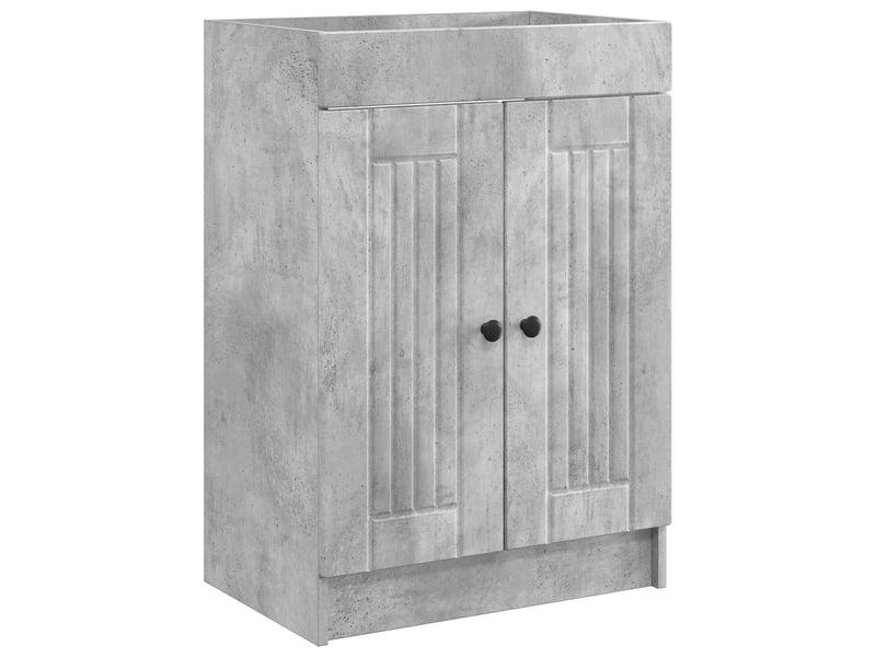  Armoire sous évier de salle de bain, meuble de rangement gris béton shl1053  - Conforama A