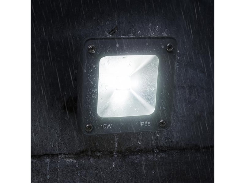  Projecteur led exterieur 10w 800 lm 4000k ip65 noir 110x110x33 mm 238073_AACBV46734_6_DROPFR - Conforama C