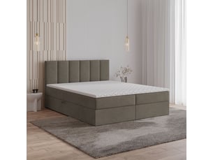 Lit avec rangement 140x200 cm <strong>MASSENO</strong> <strong></strong> coloris marron
