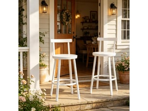 tabouret de bar <strong>HAUSS SPOLE</strong> - blanc hauteur d'assise 65 cm vendu Par paire