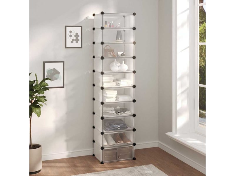  Meuble à chaussures, étagère à chaussures transparent 44x32x174 cm pp  - Conforama B
