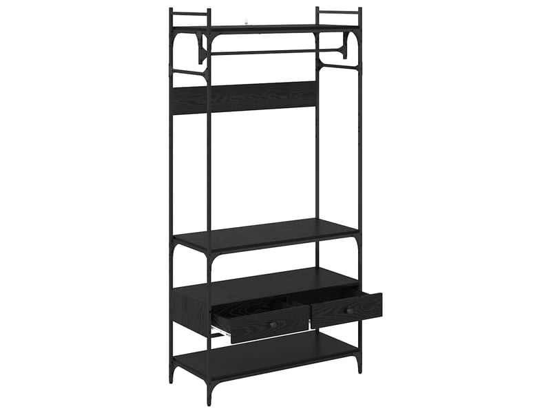  Armoire chambre, armoire de rangement chêne noir 89x39x184.5 cm bois d'ingénierie  - Conforama E