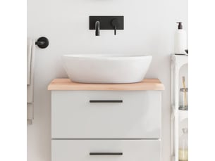 Comptoir de salle de bain, plan de travail 60x50x2 cm bois massif non traité cf65751