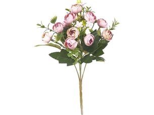 Branche de camélia artificiel 5 tiges 13 fleurs réalistes soie violet clair entretien facile décoration fausse fleur mariage anniversaire fête