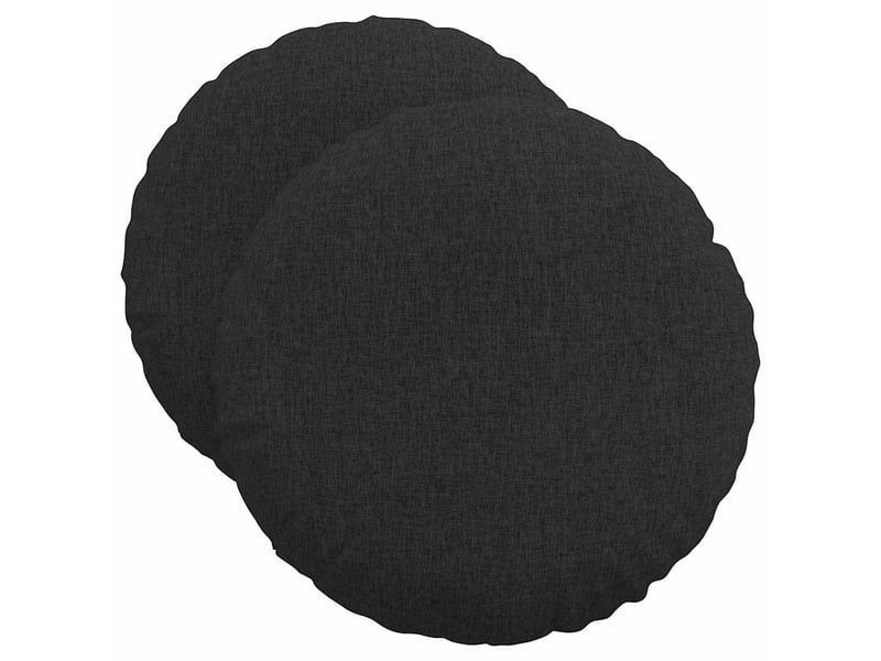 Lot de 2 coussins de siège, coussins décoratifs tissu noir ø50 x 19 cm cf59850 - Conforama A