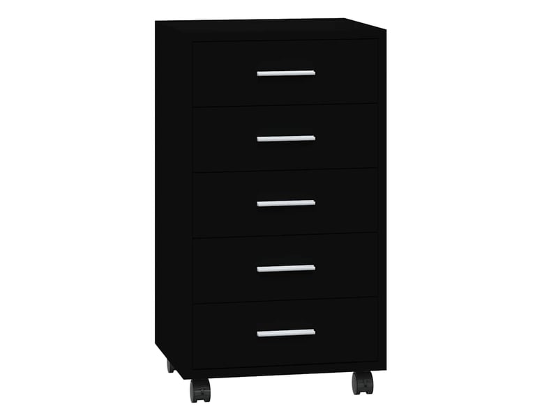  Armoire de rangement bureau, armoire à tiroirs avec roulettes noir bois d'ingénierie  - Conforama A