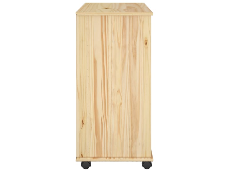  Caisson roulant de bureau, meuble de rangement 63,5 x 39 x 79 cm bois de pin massif marron  - Conforama E