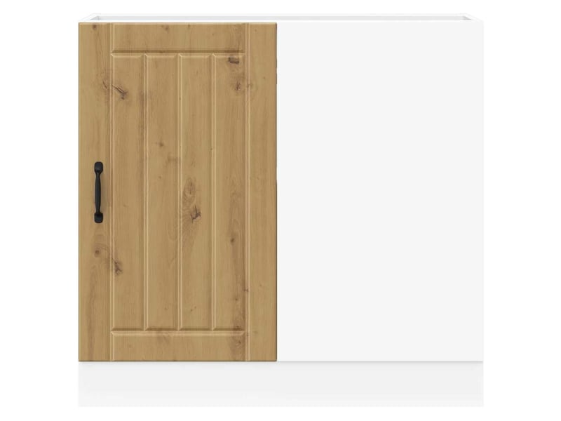  Meuble de rangement, meuble bas de cuisine chêne artisanal bois ingénierie  - Conforama D