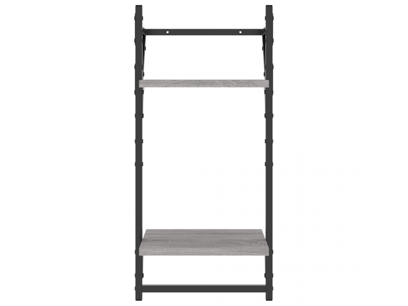 Étagères murales à 2 niveaux avec barres 2 pcs sonoma gris- comfortxl - Conforama D