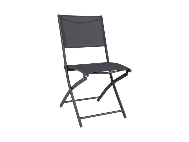  Lot de 4 chaises en textilene gris pliable  - Conforama D