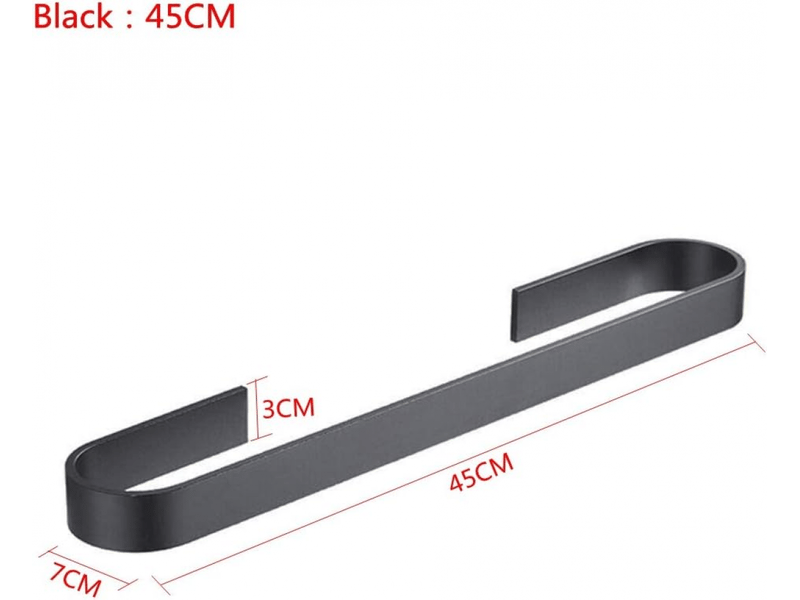  Porte-serviettes space en aluminium, idéal pour la salle de bain et la cuisine, gain de place, 45 cm (noir)  - Conforama E